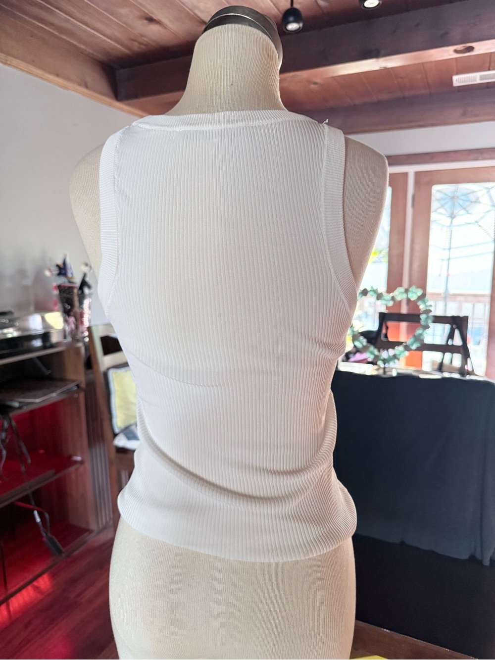 Zara White Ribbed Tank Top - Picture 2 of 6